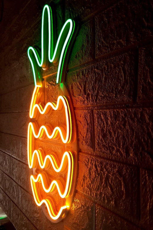 Piña Neón Flex 60x40 CM| Base Acrílico | Entrega Inmediata 🍍